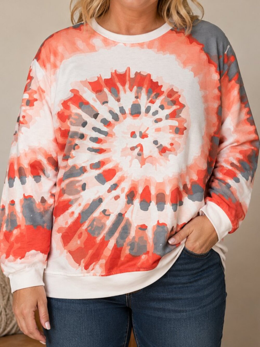 NWOT Pixie Lady Spiral tie-dye sweatshirt 2X - Picture 2 of 6
